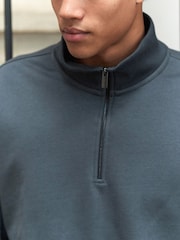 Slate Grey EDIT Zip Neck Sweatshirt - Image 4 of 8