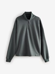 Slate Grey EDIT Zip Neck Sweatshirt - Image 6 of 8
