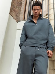 Slate Grey EDIT Zip Neck Sweatshirt - Image 7 of 8