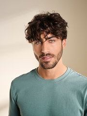 أخضر فاتح مربعات - طقم بيجامة قصيرة بتصميم مريح Motionflex من القطن 100% - صورة 6 من 7