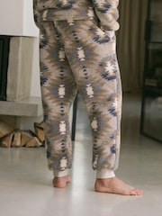 Stone Navajo Fleece Borg Cuffed Joggers - Image 3 of 10
