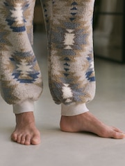 Stone Navajo Fleece Borg Cuffed Joggers - Image 5 of 10