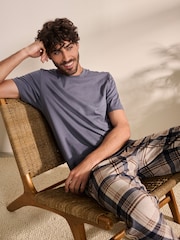 Grey/Stone Check Motionflex Cosy 100% Cotton Pyjamas Set - Image 3 of 10