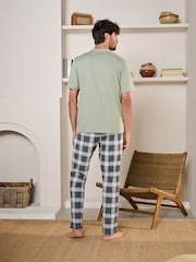 Green/White Check Motionflex Cosy Pyjamas Set - Image 3 of 8