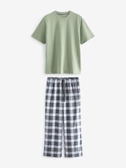 Green/White Check Motionflex Cosy Pyjamas Set - Image 6 of 8