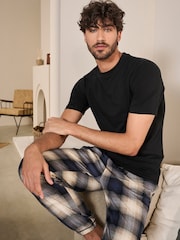 Black Check Motionflex Cosy Cuffed Pyjamas Set - Image 1 of 8