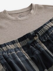 Black/Neutral Check Cosy Textured Long Sleeve Pyjamas Set - Image 10 of 11