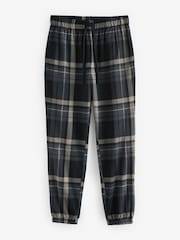 Black/Neutral Check Cosy Textured Long Sleeve Pyjamas Set - Image 9 of 11
