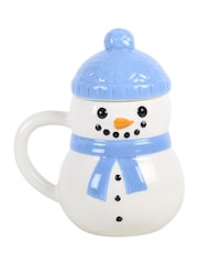 Taza con tapa con diseño de muñeco de nieve de invierno "Algo diferente" - Imagen 2 de 6