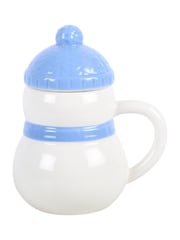 Taza con tapa con diseño de muñeco de nieve de invierno "Algo diferente" - Imagen 4 de 6