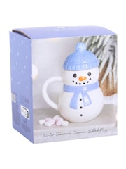 Taza con tapa con diseño de muñeco de nieve de invierno "Algo diferente" - Imagen 5 de 6