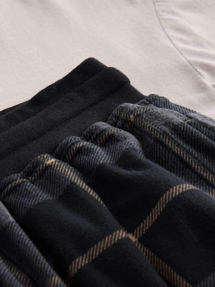 Black/Stone Check Motionflex Cosy Pyjamas Set - Image 10 of 10
