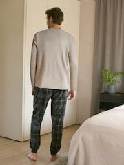 Black/Stone Check Motionflex Cosy Pyjamas Set - Image 3 of 10