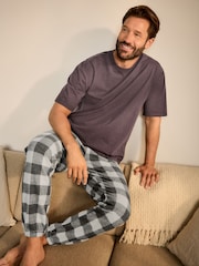 Check Grey Cosy Brushed Pyjamas Set - Image 2 of 12