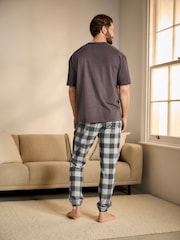 Check Grey Cosy Brushed Pyjamas Set - Image 3 of 12
