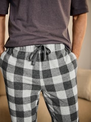 Check Grey Cosy Brushed Pyjamas Set - Image 5 of 12