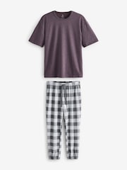 Check Grey Cosy Brushed Pyjamas Set - Image 8 of 12