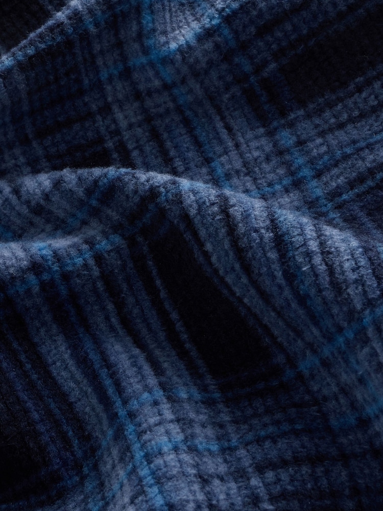 Navy Blue Check Cosy Textured Long Sleeve Pyjama Set - Image 11 of 11