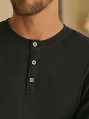 Navy Blue Check Cosy Textured Long Sleeve Pyjama Set - Image 5 of 11
