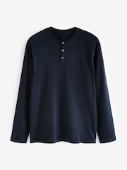 Navy Blue Check Cosy Textured Long Sleeve Pyjama Set - Image 8 of 11