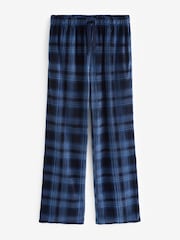 Navy Blue Check Cosy Textured Long Sleeve Pyjama Set - Image 9 of 11