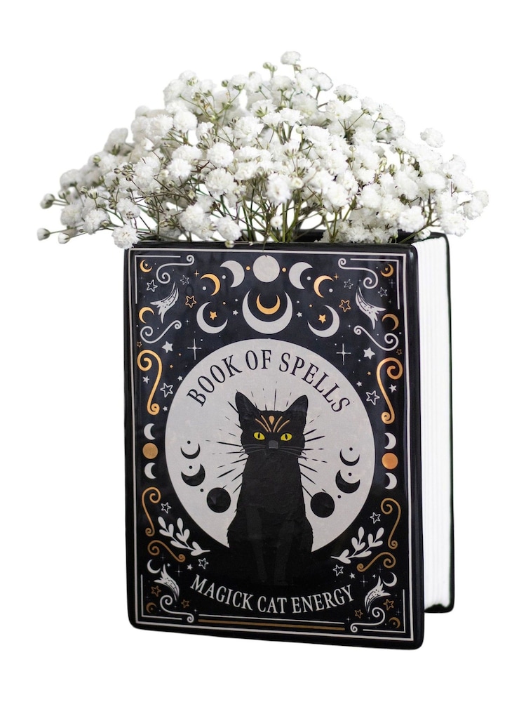 Something Different Cat Magick Book Shaped Flower Vase - صورة 2 من 3 Something Different Cat Magick Book Shaped Flower Vase - صورة 2 من 3