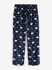 Navy Blue Polar Bear Christmas Cosy Pyjama Bottoms - Image 5 of 7