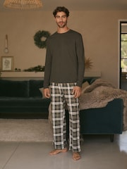 Green Check Cosy Motionflex Long Sleeve 100% Cotton Pyjamas Set - Image 1 of 11
