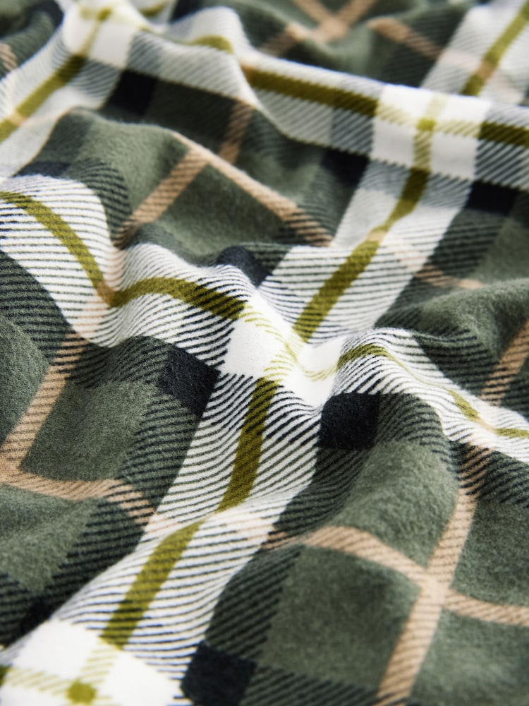 Green Check Cosy Motionflex Long Sleeve 100% Cotton Pyjamas Set - Image 11 of 11