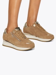 KG Kurt Geiger Nude Lina Suede Trainers - Image 2 of 5