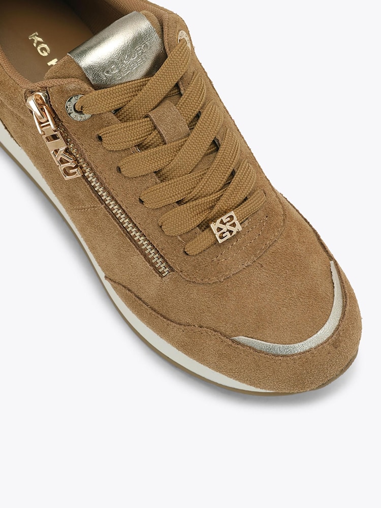 KG Kurt Geiger Nude Lina Suede Trainers - Image 5 of 5