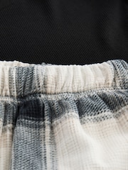 Black/Stone Check Cosy Textured Long Sleeve Pyjamas Set - Image 10 of 10