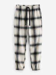 Black/Stone Check Cosy Textured Long Sleeve Pyjamas Set - Image 8 of 10