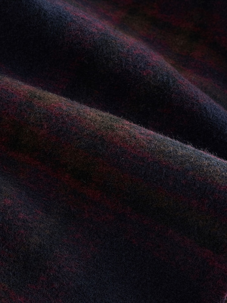 أزرق كحلي/عنابي مربعات - طقم بيجامة مريح ناعم الملمس - صورة 10 من 10