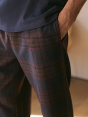 Navy Blue /Burgundy Check Cosy Brushed Pyjamas Set - Image 2 of 11