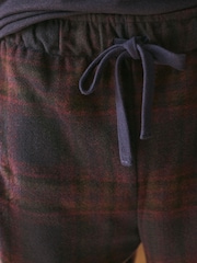Navy Blue /Burgundy Check Cosy Brushed Pyjamas Set - Image 4 of 11