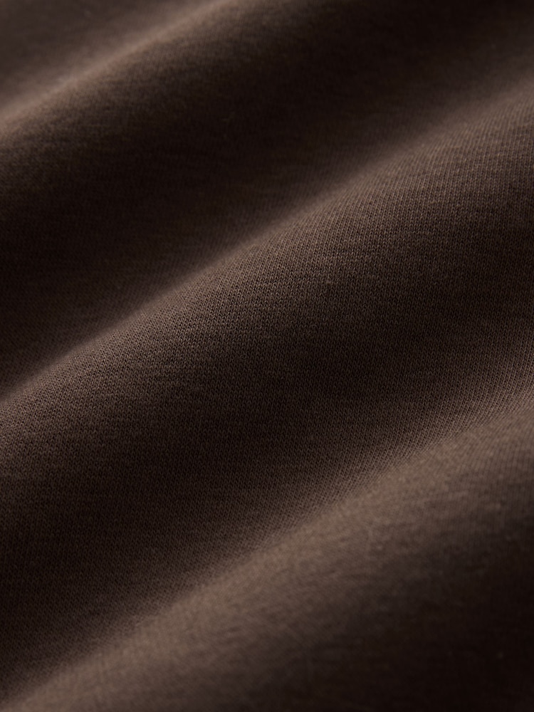 Chocolate Brown Oversized Heavyweight Brushed Longline Crew Neck Sweatshirt - Image 7 of 7