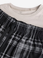 Black/Stone Check Motionflex Cosy Pyjamas Set 2 Pack - Image 13 of 14