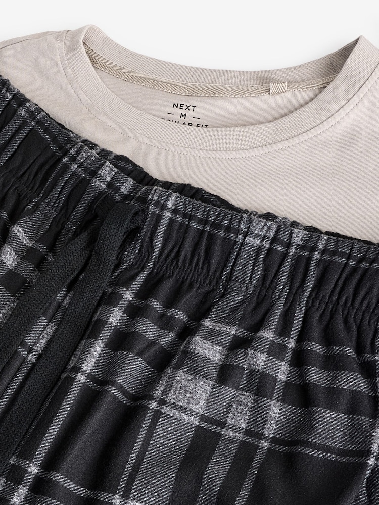 Noir/Pierre Check - Motionflex Cosy Pyjamas Set 2 Pack - Image 13 of 14