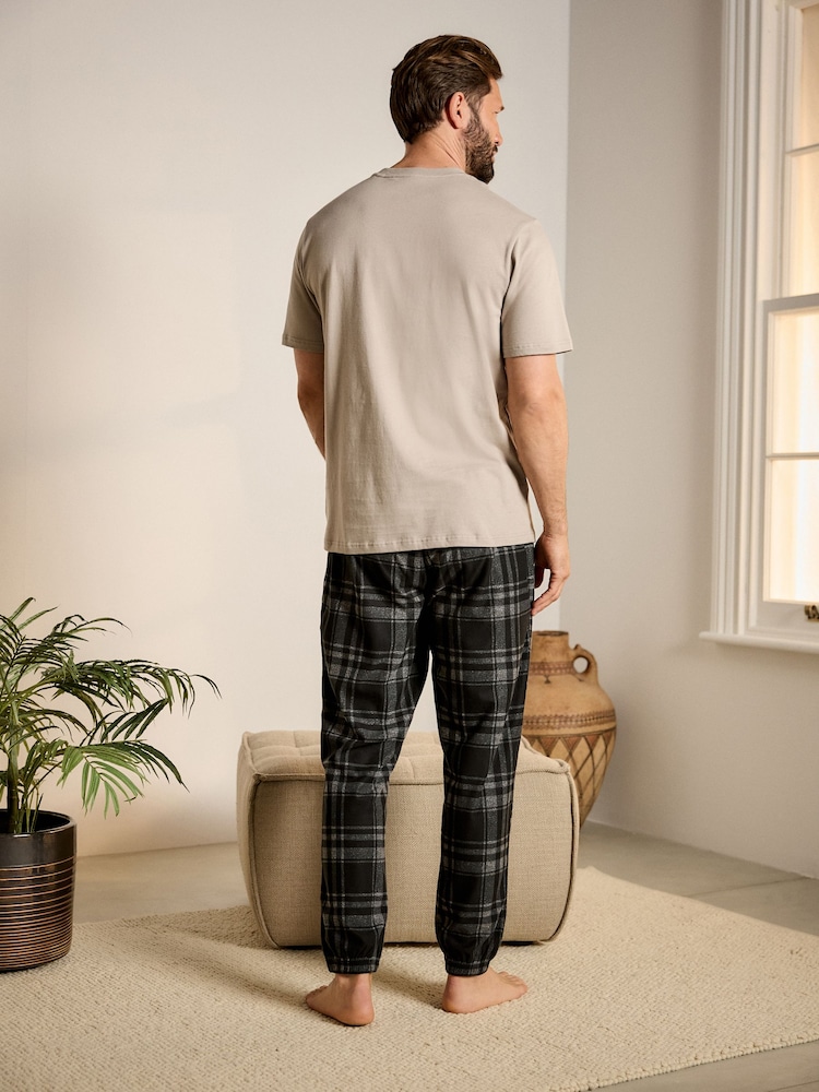 Noir/Pierre Check - Motionflex Cosy Pyjamas Set 2 Pack - Image 4 of 14