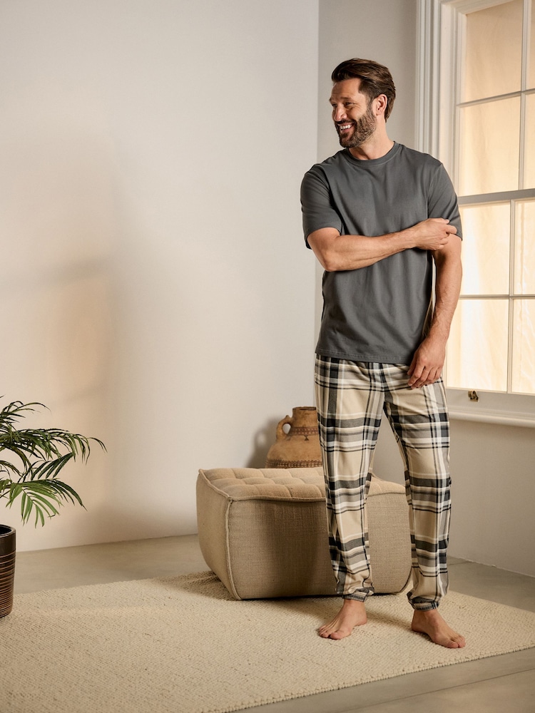 Noir/Pierre Check - Motionflex Cosy Pyjamas Set 2 Pack - Image 8 of 14