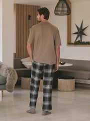 Black/Tan Check Cosy Brushed Pyjamas Set - Image 3 of 11