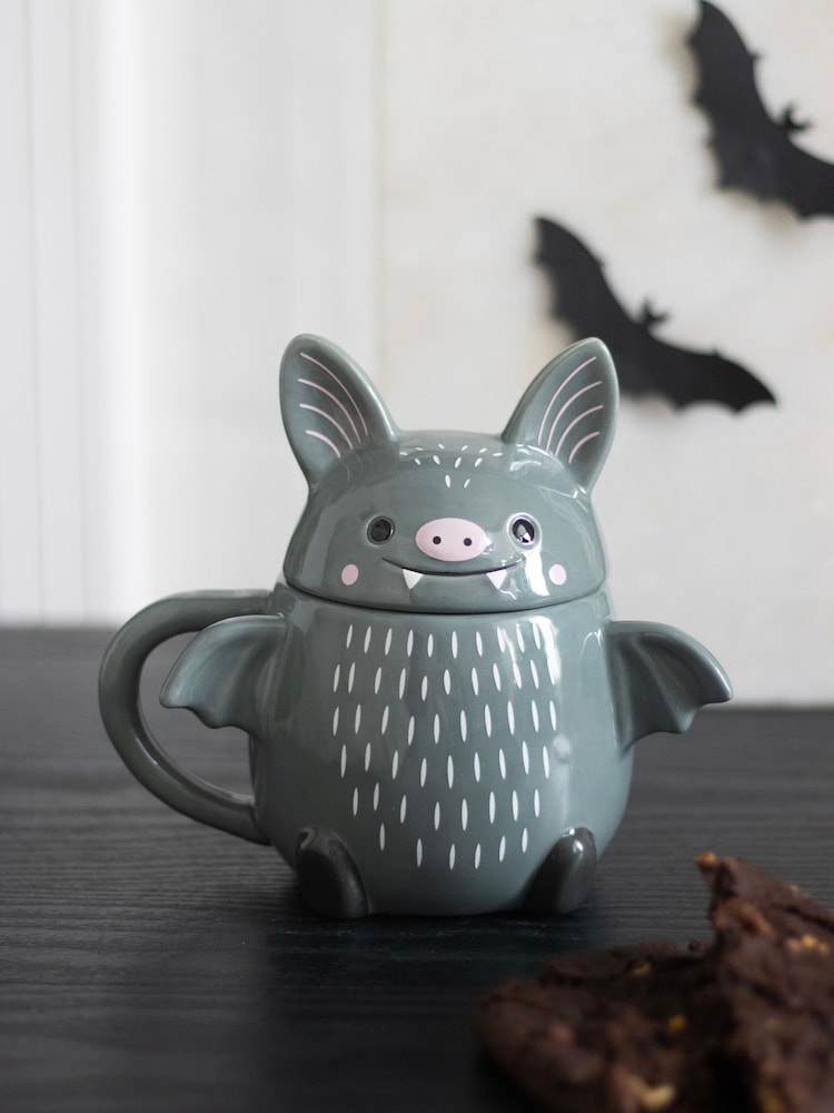 Caneca com tampa em formato de morcego, algo diferente e fofo - Imagem 1 de 5