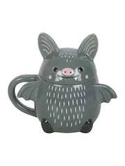 Caneca com tampa em formato de morcego, algo diferente e fofo - Imagem 2 de 5