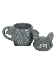 Caneca com tampa em formato de morcego, algo diferente e fofo - Imagem 3 de 5