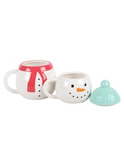 Something Different Set of 2 White Winter Snowman Stacking Mugs - Image 3 of 5