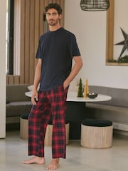 Navy/Red Check Motionflex Cosy Pyjamas Set - Image 1 of 11