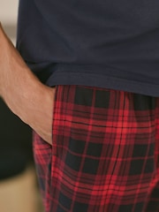 Navy/Red Check Motionflex Cosy Pyjamas Set - Image 4 of 11