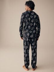 Black/White 100% Cotton Matching Family Mens Christmas Tree Pyjamas - Image 4 of 11