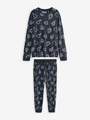 Black/White 100% Cotton Matching Family Mens Christmas Tree Pyjamas - Image 7 of 11
